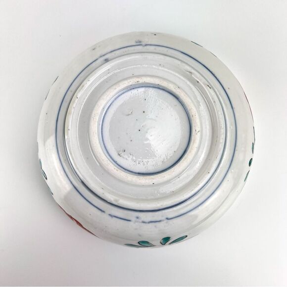 Japanese Imari Polychrome Vintage Meiji Period Flower Landscape Scene Arita Bowl - Picture 11 of 16